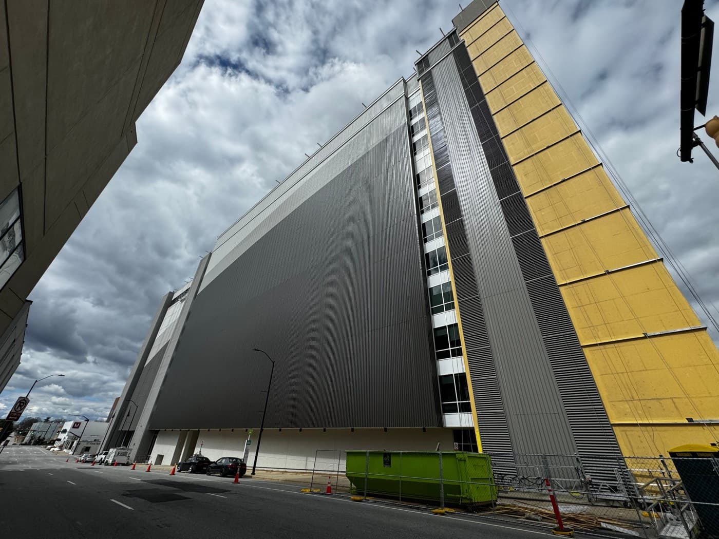 International Home Furnishing Center exterior in High Point, NC, with dark gray and yellow panels